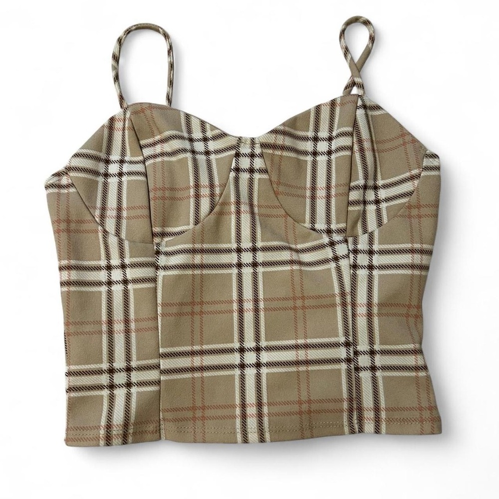 Plaid Brown Crop Top